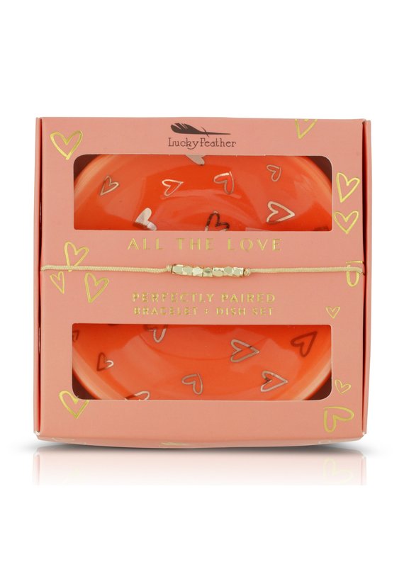 Lucky Feather All The Love Bracelet & Dish Set