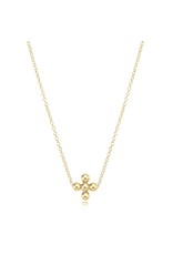 enewton Classic 3mm Beaded Signature Gold Cross Necklace