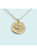 Ornamental Things 14K Gold Filled Evil Eye Medallion Necklace