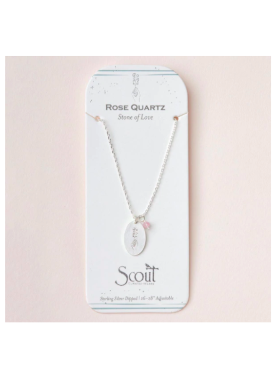 Scout Intention Charm Necklace Rose Quartz/Silver