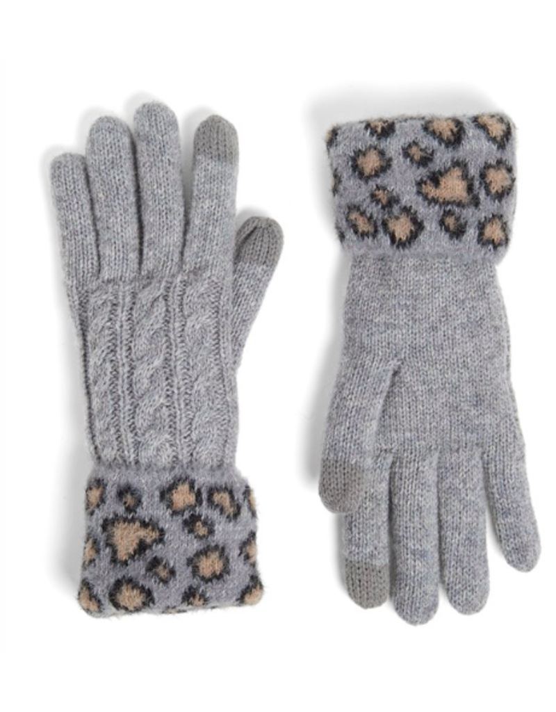 COCO + CARMEN Animal Cuff Touchscreen Gloves - Grey