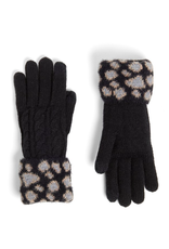 COCO + CARMEN Animal Cuff Touchscreen Gloves - Black