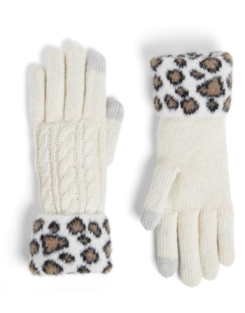 COCO + CARMEN Animal Cuff Touchscreen Gloves - White