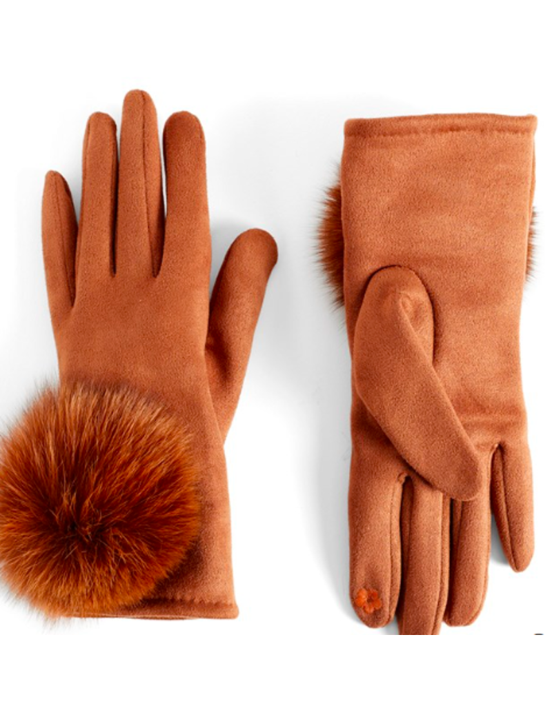 COCO + CARMEN Microsuede Touchscreen Gloves - Cognac