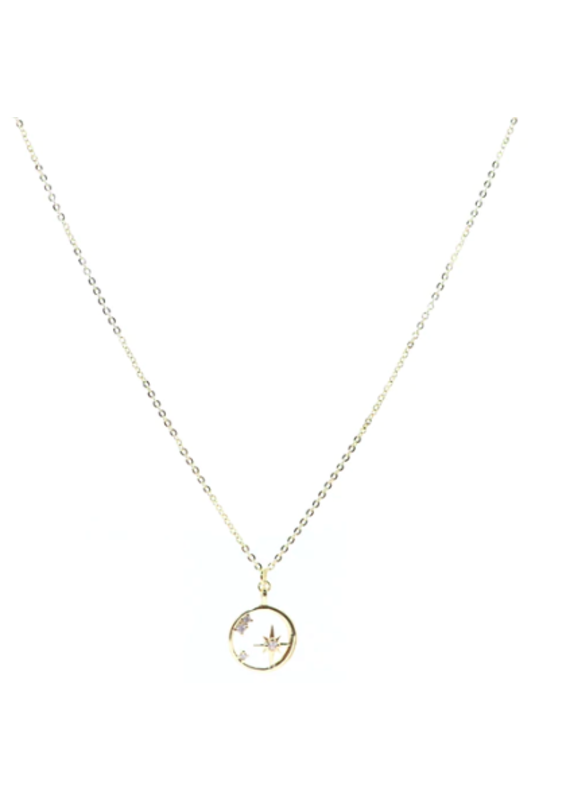 B.B Lila Constellation Circle & Twinkle Star 16" Necklace
