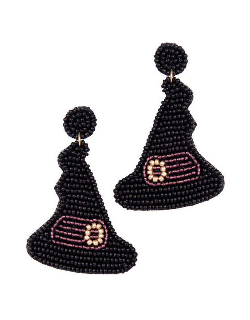 Laura Janelle Black Witch Hat Earrings