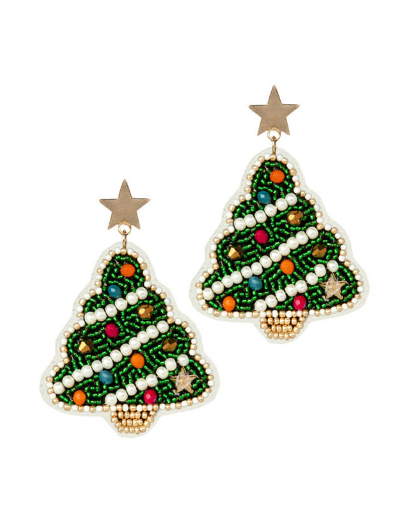 Laura Janelle Green Christmas Tree Earrings