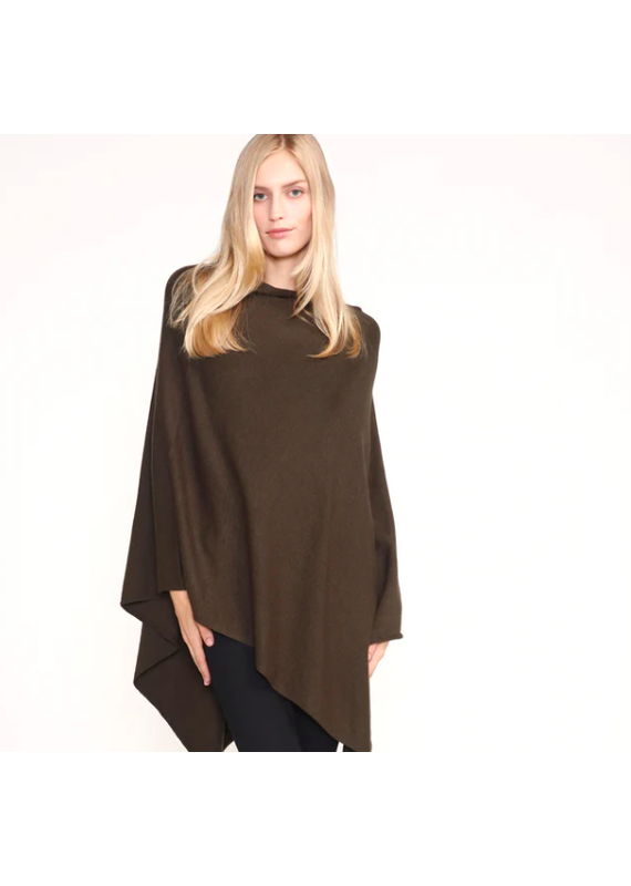 Look By M Basic Olive Triangle Poncho