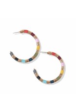 Ink + Alloy Multi Color Gold Sequin Hoop Earring