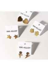 Ink + Alloy Brass Small Star Earrings
