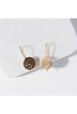 Ink + Alloy Brass Circle With Holes Drop Earrings