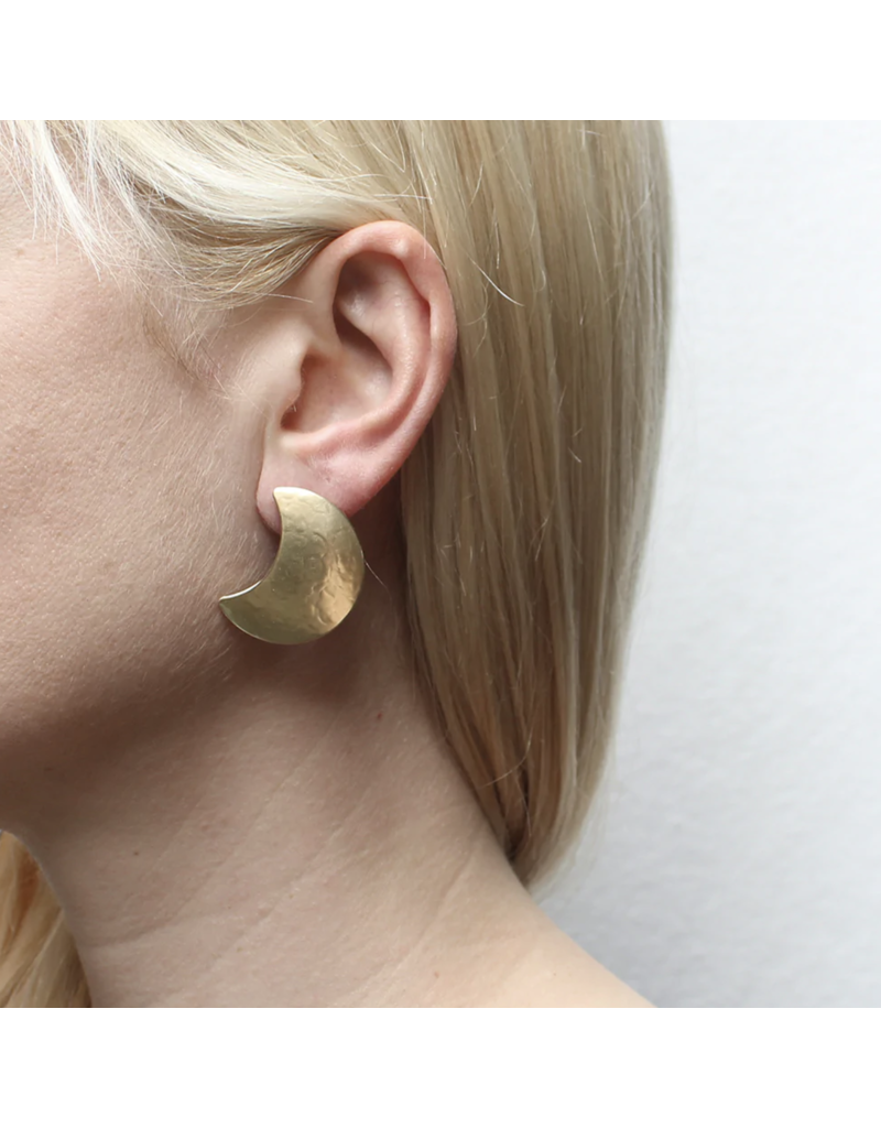 Marjorie Baer Large 3D Crescent Clip Earrings