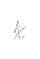 Sterling Silver Initial X Script Charm