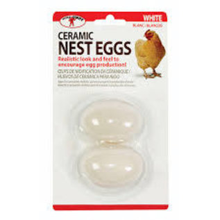DURVET - HAPPY HEN    D Happy Hen Ceramic Nest Egg White 2 Pack