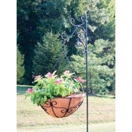 Panacea Black Steel 72 In. H Fleur-De-Lis Plant Hanger