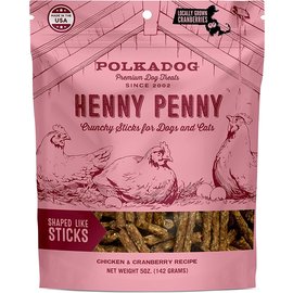 Polka Dog Bakery Polkadog Henny Penny Sticks for Dogs & Cats- Chicken & Cranberry 5oz