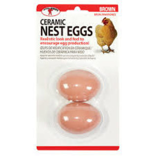 DURVET - HAPPY HEN    D Happy Hen Brown Ceramic Nest Eggs 2 Pack