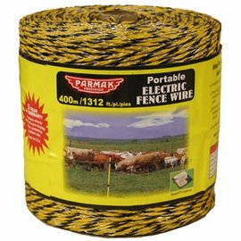 Parmak Electric Fence Wire, Yellow & Black Aluminum, 1,312-Ft. Spool