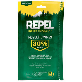 Repel Repel Mosquito Wipes, Unscented, 30% DEET, 15-Ct.