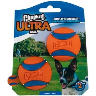 CANINE HARDWARE INC CHUCKIT RUBBER ULTRA DOG BALL SMALL PACK OF 2