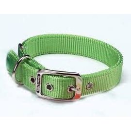 Hamilton Double Thick Deluxe Lime Nylon Buckle Collar 1 x 22 Inch