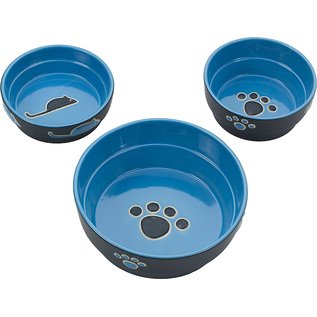 ETHICAL STONEWARE DISH Ethical Stoneware Dish 7 in. Fresco Dog Dish - Blue