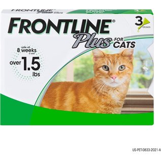 FRONTLINE Plus Flea and Tick Treatment for Cats 3 Dose