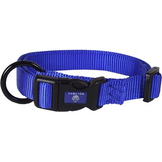 HAMILTON PET COMPANY Hamilton Adjustable Nylon Dog Collar - Blue 1" x 18-26"