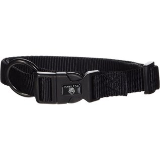 HAMILTON PET COMPANY Hamilton Adjustable Nylon Dog Collar - Black 3/4" x 16-22"