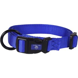 HAMILTON PET COMPANY Hamilton Adjustable Nylon Dog Collar - Blue 5/8" x 12-18"