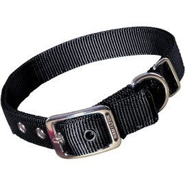 Hamilton Double Thick Nylon Deluxe Dog Collar Black 1" x 18"