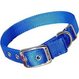 Hamilton Double Thick Nylon Deluxe Dog Collar Blue 1" x 26"