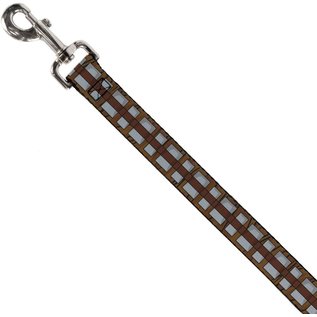 Buckle-Down Dog Leash Star Wars Chewbacca Bandolier Bounding Browns Gray 4 Feet Long 1.0 Inch Wide