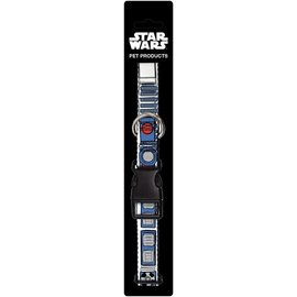 Buckle-Down Dog Collar Plastic Clip Star Wars R2D2 Bounding Parts White Black Blue Gray Red 11 to 17 Inches 1.0 Inch Wide