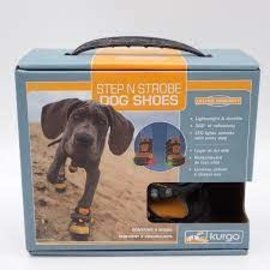 Kurgo Step n Strobe Dog Shoes-Black/Orange-S