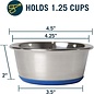 OURPETS COMPANY OURPETS DURAPET PREMIUM RUBBER-BONDED STAINLESS STEEL BOWL FOR DOGS 1.25 CUPS