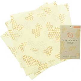 Bee's Wrap 3 Pack Wraps, Size Large- Honeycomb Pattern