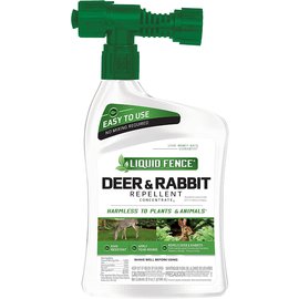 LIQUID FENCE CO. Liquid Fence Deer And Rabbit Repellent Concentrate 32 Ounces, Hose-End Sprayer