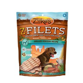 ZUKE'S Z-FILETS GRILLED VENISON RECIPE DOG TREAT 3.25 OZ