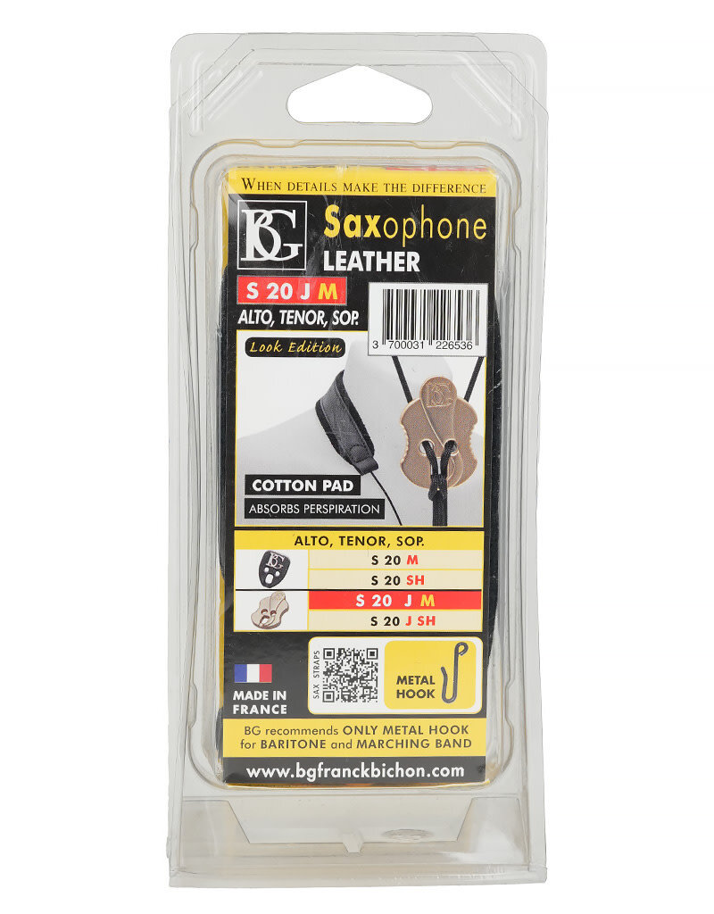 BG BG S20JM Look Edition Leather Saxophone Strap w/ Open Hook