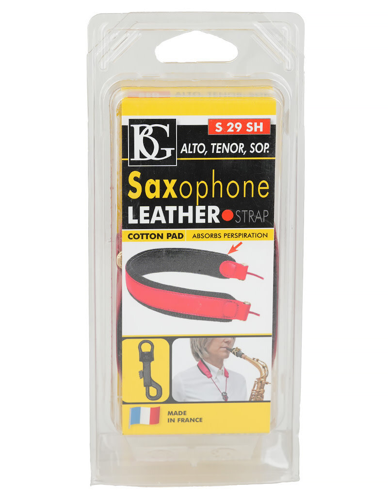 BG BG S29SH Leather Saxophone Strap Look Edition with Snap Hook