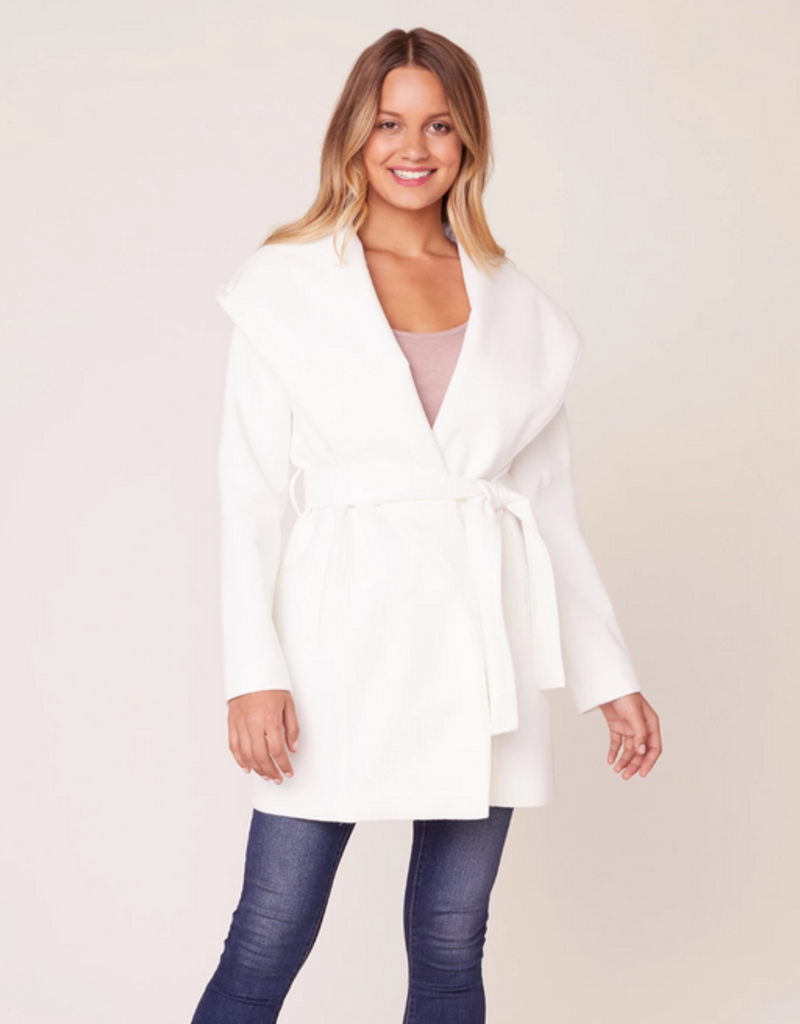 hooded wrap coat