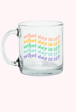 clear glass mug
