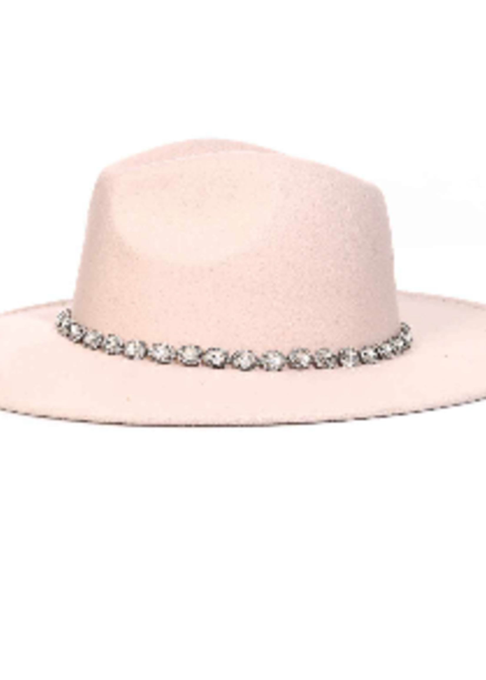 ivory bejeweled wide brim hat LC