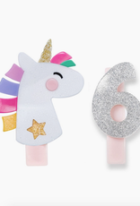 kids number charm & unicorn clip set