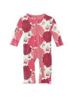 kickee pants natural dahlias muffin ruffle coverall with zipper LC
