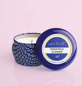 capri blue pineapple flower mini tin