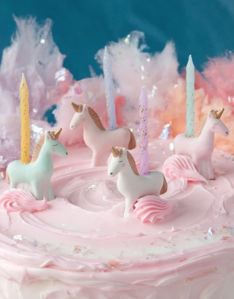 porcelain unicorn birthday candle holder set of 4