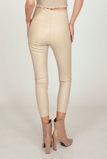 milky faux leather legging