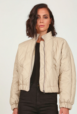 milky faux leather quilted jacket